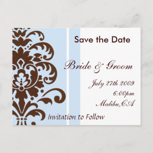 Damask Save the Date - Angepasst Ankündigungspostkarte