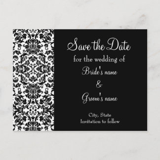 Damask Save the Date Ankündigungspostkarte