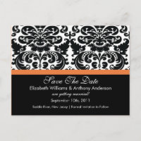 Damask Save the Date Korallen Rose POSTCARD!
