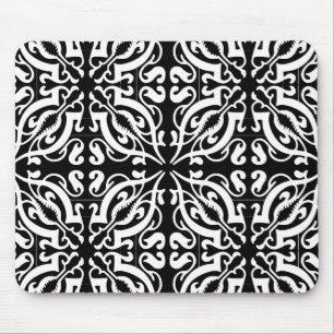 Damask - schwarzer Hintergrund Mousepad