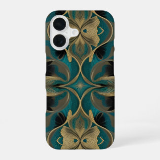  Damask Seamless Repetitive Pattern Flowers Teal iPhone 16 Hülle