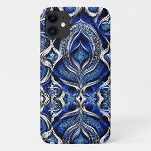 Damask Silver Black Abstrakt Case-Mate iPhone Hülle