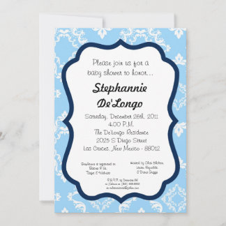 Damask Spitzen Extravagant Elegant Baby Dusche Ein Einladung
