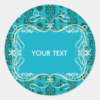 DAMASK STICKER BLAUE