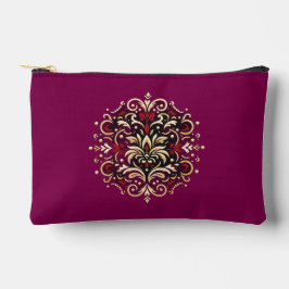 Damask Style in Rot, Gold und Schwarz Zubehörtasche