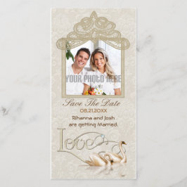 Damask Swan Elegance - Save the Date