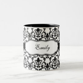 Damask-Tasse Name hinzufügen Zweifarbige Tasse