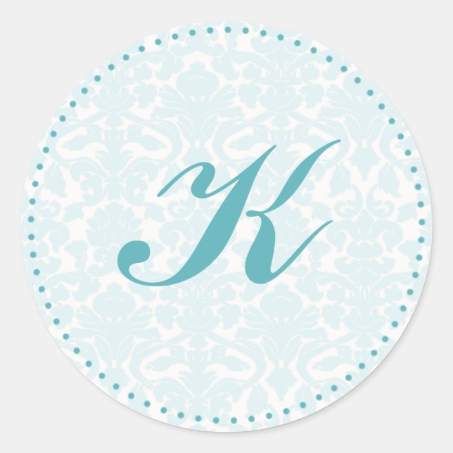 Damask TEMPLATE-Aufkleber Runder Aufkleber (Vorderseite)