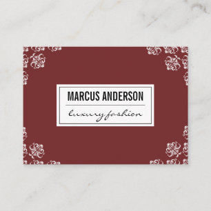 Damask trim / Dark Red Visitenkarte