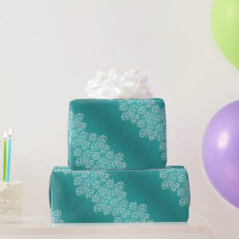 Damask Türkis Wedding Paper Geschenkpapier