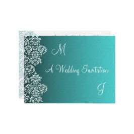 Damask Turquoise Wedding Einladung