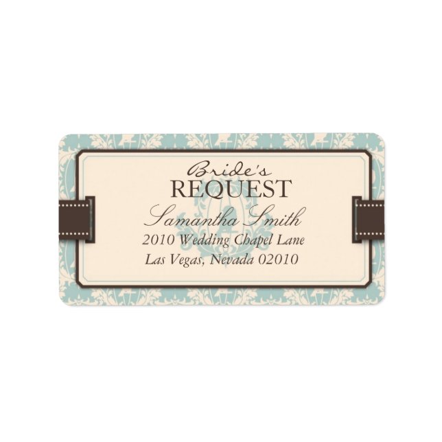 Damask Tweete Adressetikett (Vorne)