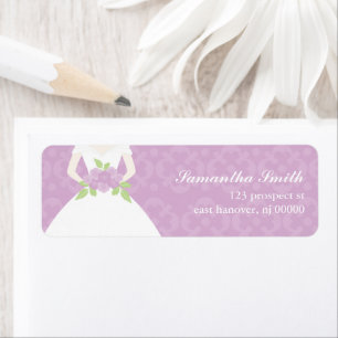Damask und florale Rücksendeadressen-Aufkleber