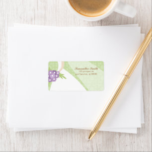 Damask und florale Rücksendeadressen-Aufkleber Adressaufkleber
