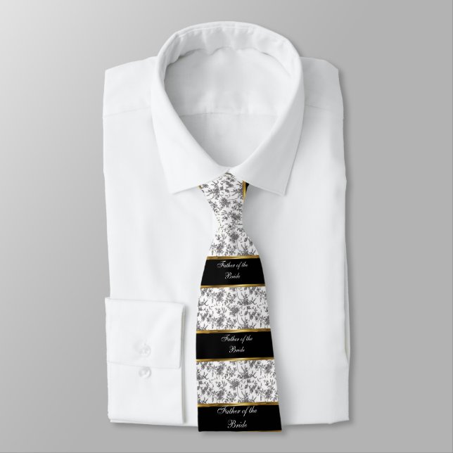 Damask, Vater der Braut, Schwarz und Gold Krawatte (Gebunden)