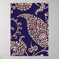 Damask vintage paisley girly floral chic pattern