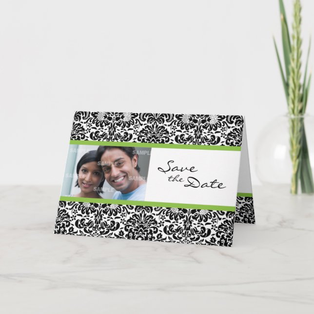 Damask Wallpaper Enregistrer la carte Date (Devant)