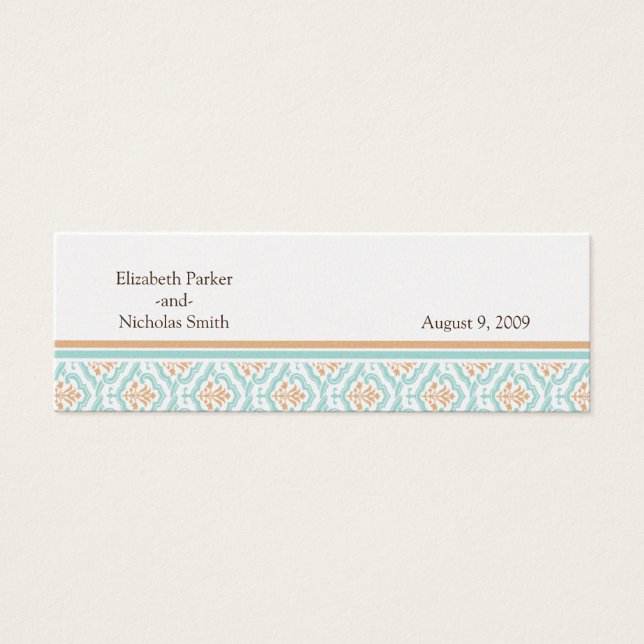 Damask Wallpaper Floral Wedding Website Card (Vorderseite)