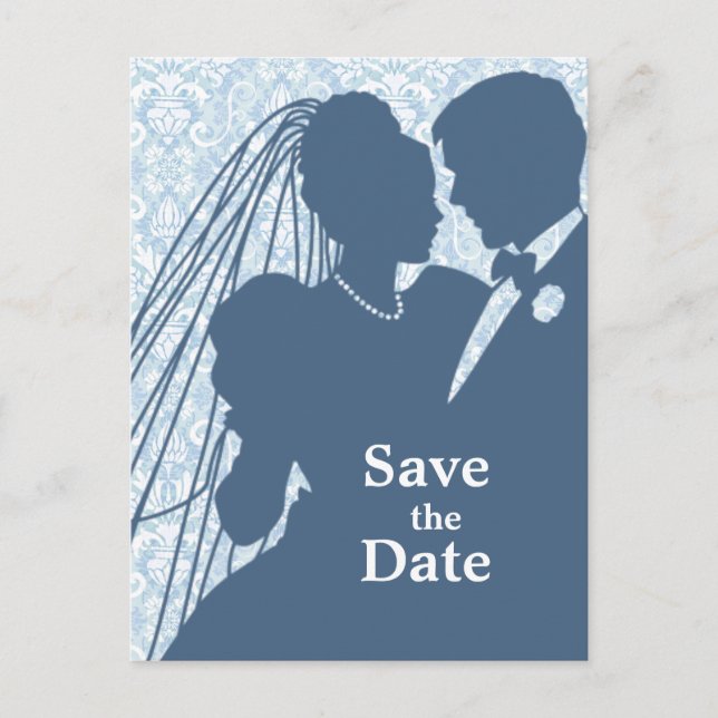 Damask Wedding Couple STD Postkarte (Vorderseite)