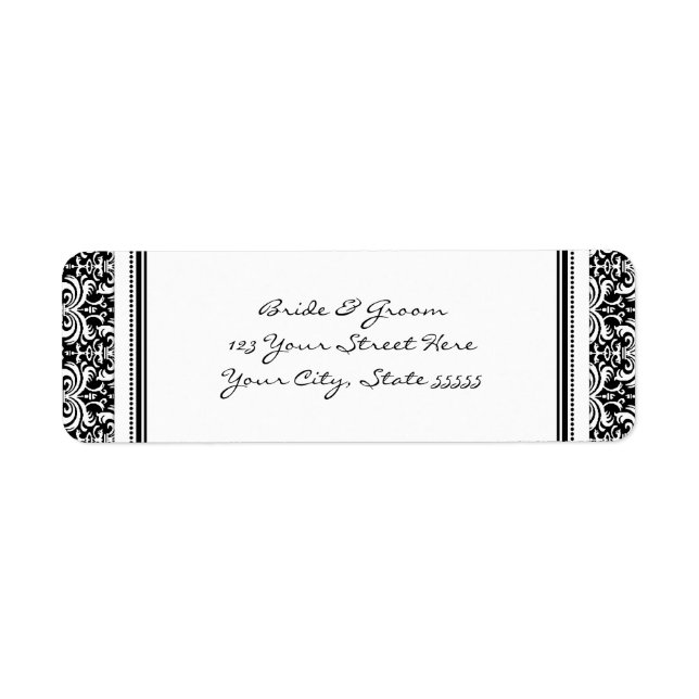 Damask Wedding Custom Rücksendeadressen-Aufklebers (Vorne)