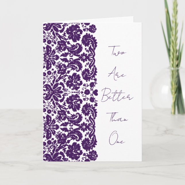 Damask Wedding Einladung Christliche Schrift (Vorderseite)