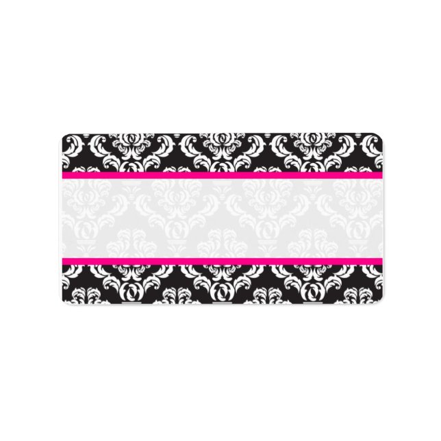 Damask Wedding Einladungs-Adresslisten Adressaufkleber (Vorne)