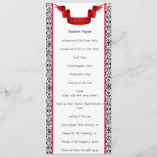 Damask Wedding Empfang Program Programm