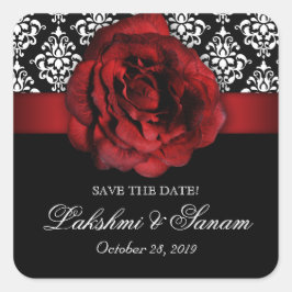 Damask Wedding Stickers Rote Rose Weihnachten