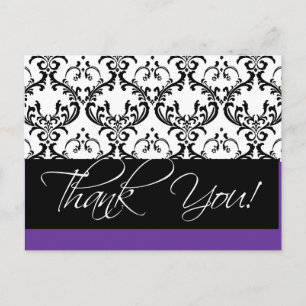 Damask Wedding Vielen Dank Postkarten Lila