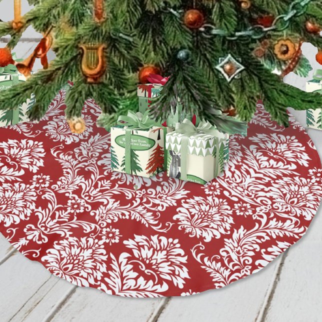 Damask Weihnachten Polyester Weihnachtsbaumdecke (Von Creator hochgeladen)