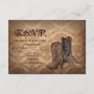 Damask Western Cowboy mariage réponse RSVP