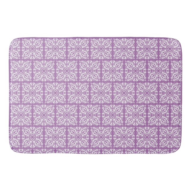 Damask white on lilac badematte (Vorderseite)