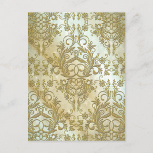 Damask Wildflowers, MORGENSTERNE Postkarte