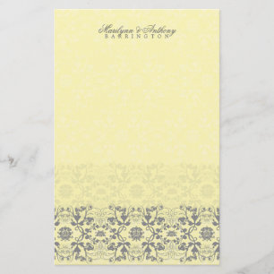 Damask Wirbel Lace Butter Danke Stationierung Briefpapier