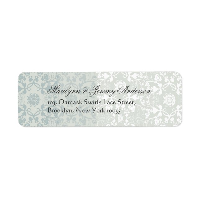 Damask-Wirbel Lace Dream Custom Label (Vorne)