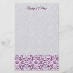 Damask Wirbel Lace Orchid Danke Stationierung Briefpapier