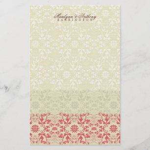 Damask Wirbel Lace Spice Danke Stationierung Briefpapier