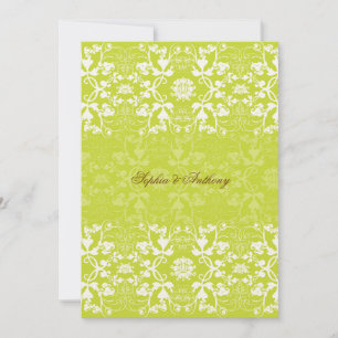 Damask Wirbel laden Limone Hochzeitseinladung ein Einladung