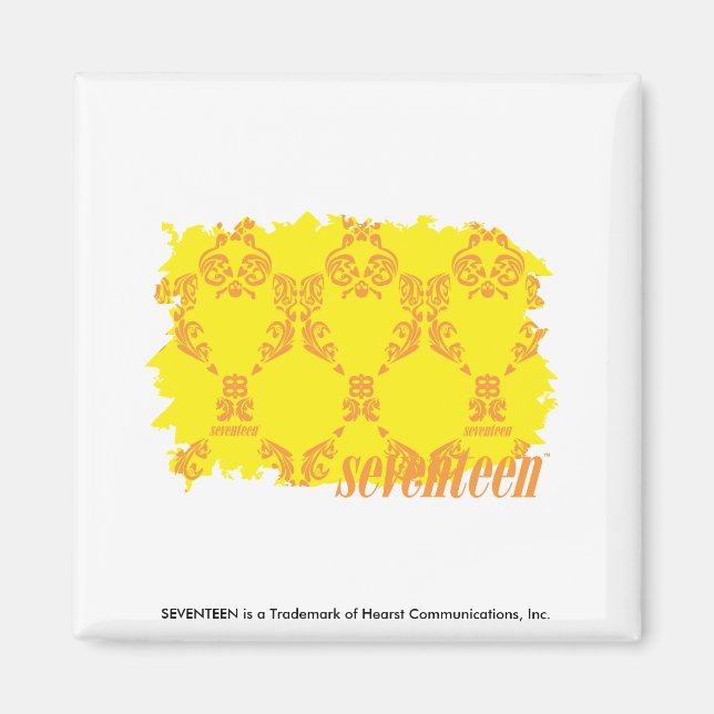 Damask Yellow Orange 2 Magnet (Vorne)