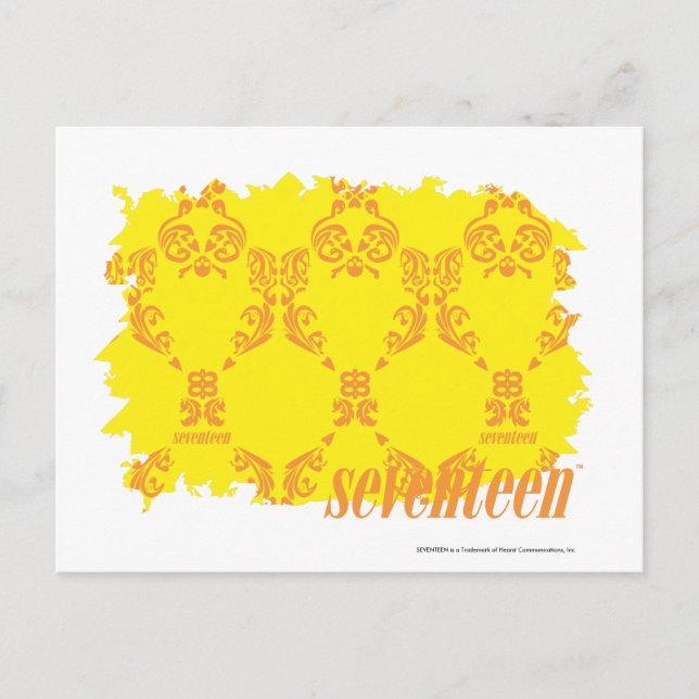 Damask Yellow Orange 2 Postkarte (Vorderseite)