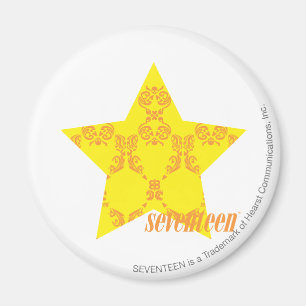 Damask Yellow Orange 3 Magnet