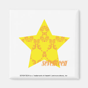 Damask Yellow Orange 3 Magnet