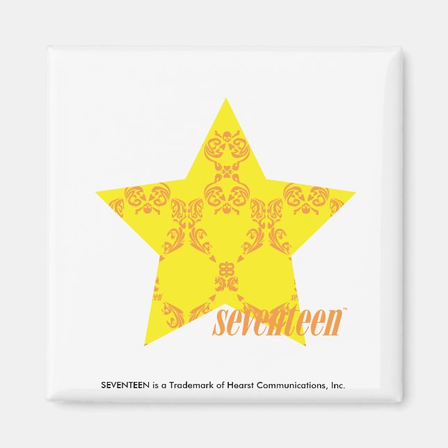 Damask Yellow Orange 3 Magnet (Vorne)