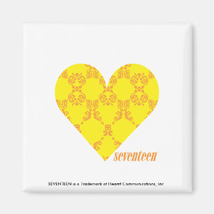 Damask Yellow Orange 4 Magnet
