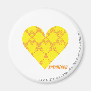 Damask Yellow Orange 4 Magnet