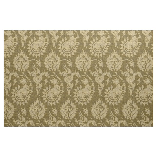 Damaske mit Flügelschlangen, gelb Stoff (Fat Quarter (45,7 x 55,9 cm))
