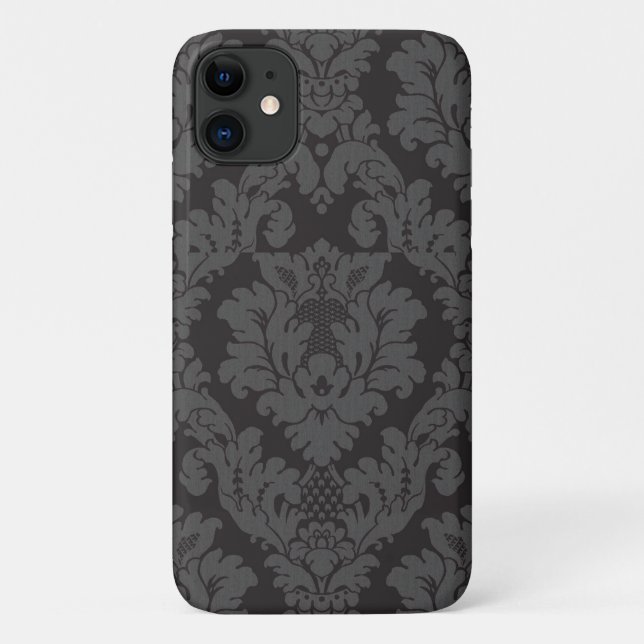Damasken Muster, Grau Damaske, Damaske Case-Mate iPhone Hülle (Rückseite)