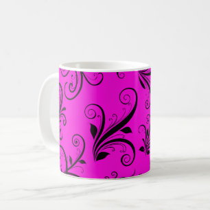Damasketmuster, rosa Damaske, französische Damaske Kaffeetasse