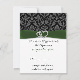 Damaskus Diamante grüne Hochzeit RSVP Karte