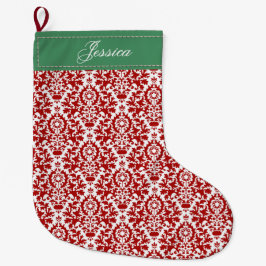 Damaskus mit Rot, Weiß und Grün Großer Weihnachtsstrumpf